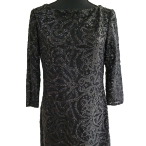 Ralph Lauren 3/4 sleeve black sequin sheath dress Size 6.